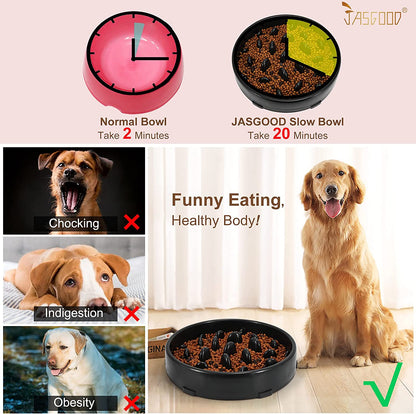 Slow Dog Bowl for Large Dogs - Fun Anti-Gulping Feeder to Stop Bloat - Big Pet Bowl for Slow Eating