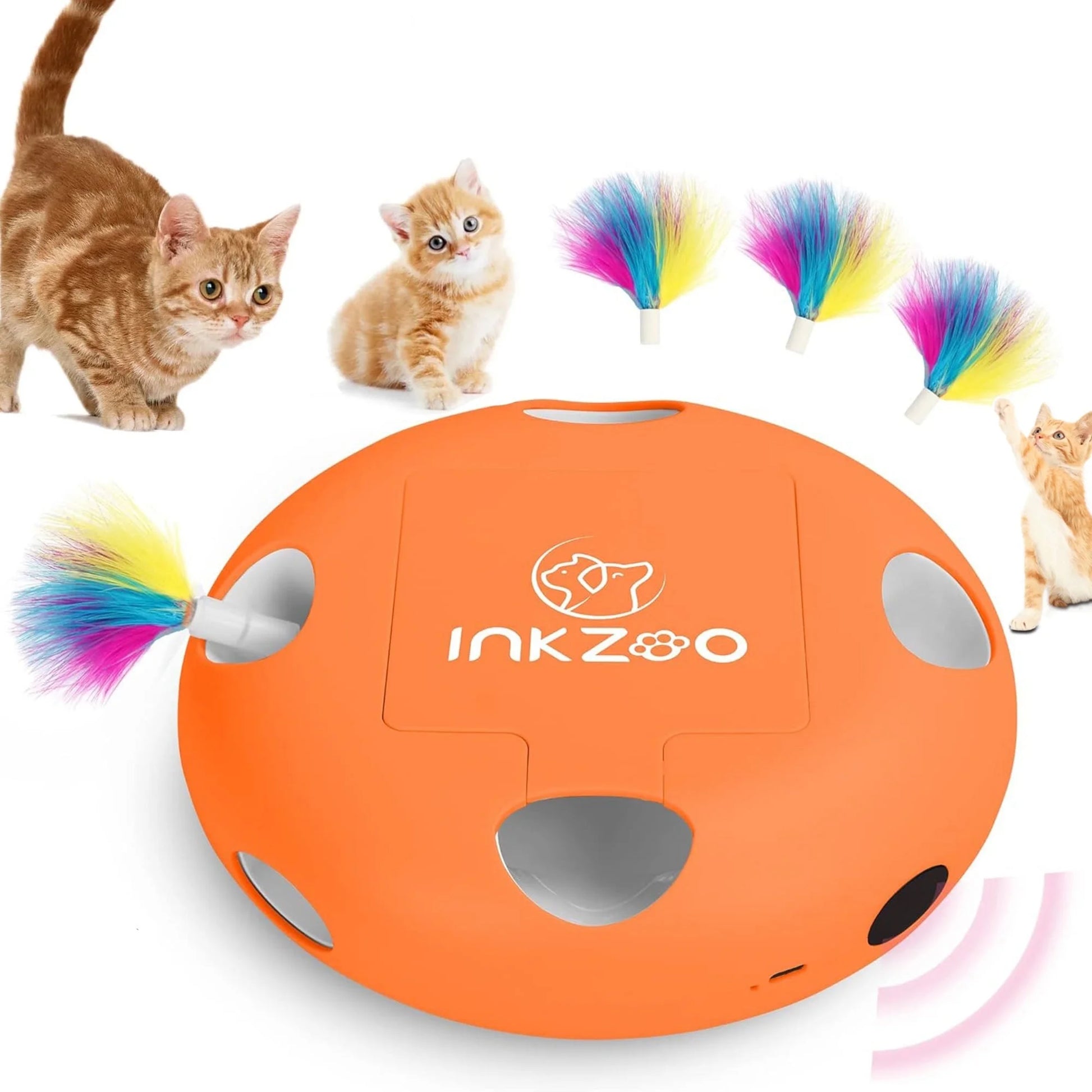 Interactive Cat Toys with USB Rechargeable, Automatic Cat Wand Toys for Indoor Cats