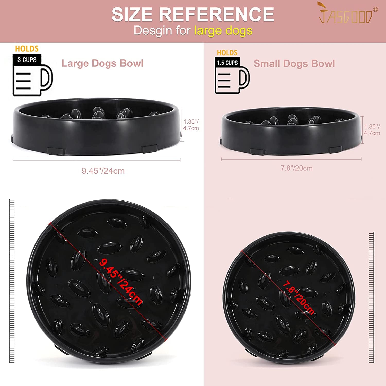 Slow Dog Bowl for Large Dogs - Fun Anti-Gulping Feeder to Stop Bloat - Big Pet Bowl for Slow Eating