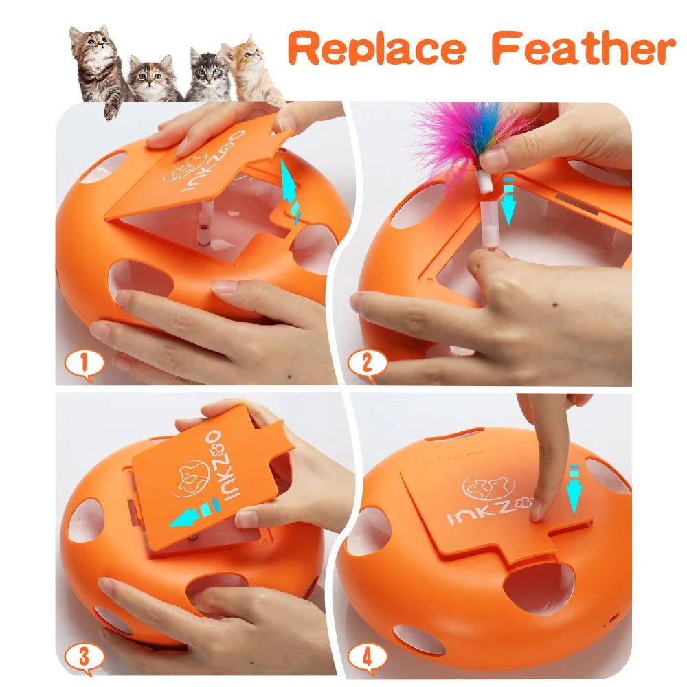 Interactive Cat Toys with USB Rechargeable, Automatic Cat Wand Toys for Indoor Cats